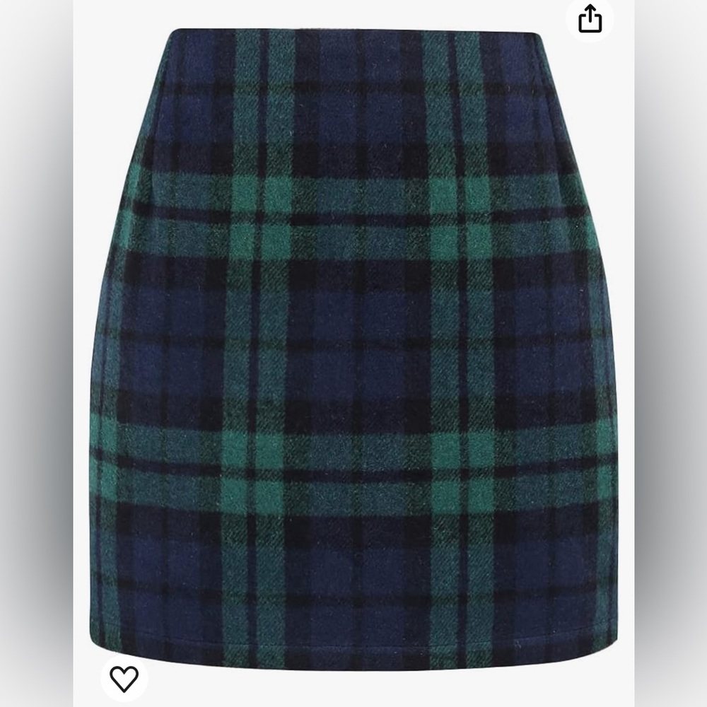 Amazon Plaid Wool miniskirt size XXL